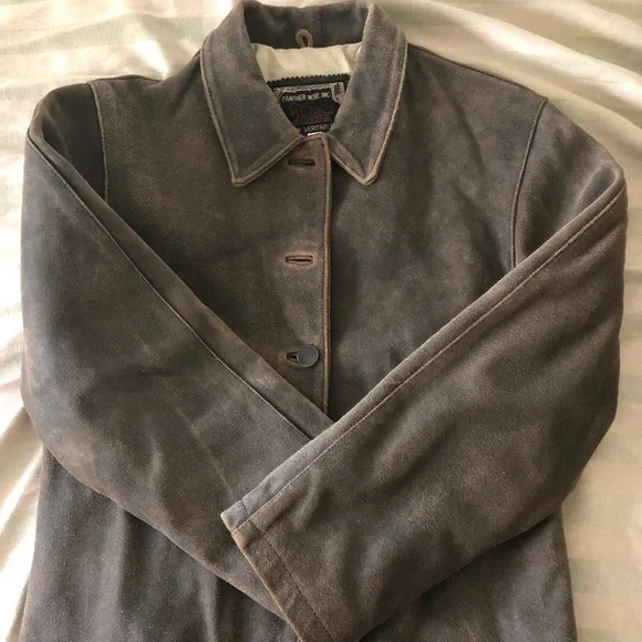 Vintage Medium Leather Jacket, brown oiled leather, Panther Noir - Picture 2 of 10